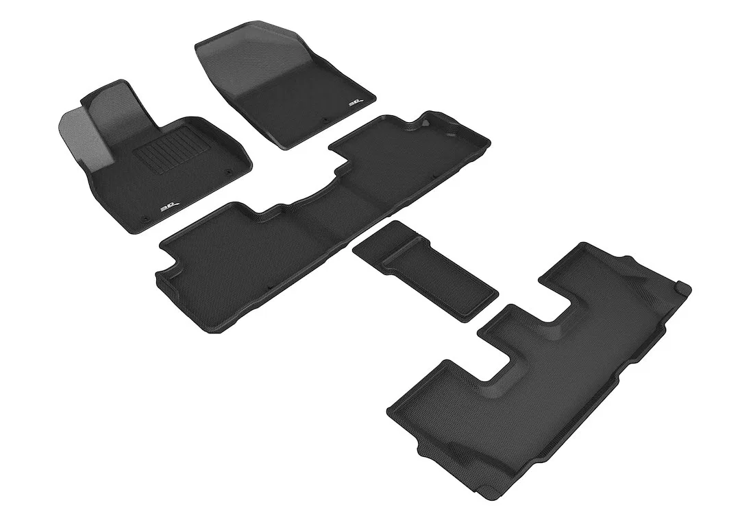 L1HY10101509 – 3D MATS/U-AC Floor Liner, Black Custom Fit Raised Edge Thermoplastic Rubber Of Carbon Fiber Texture Wi...